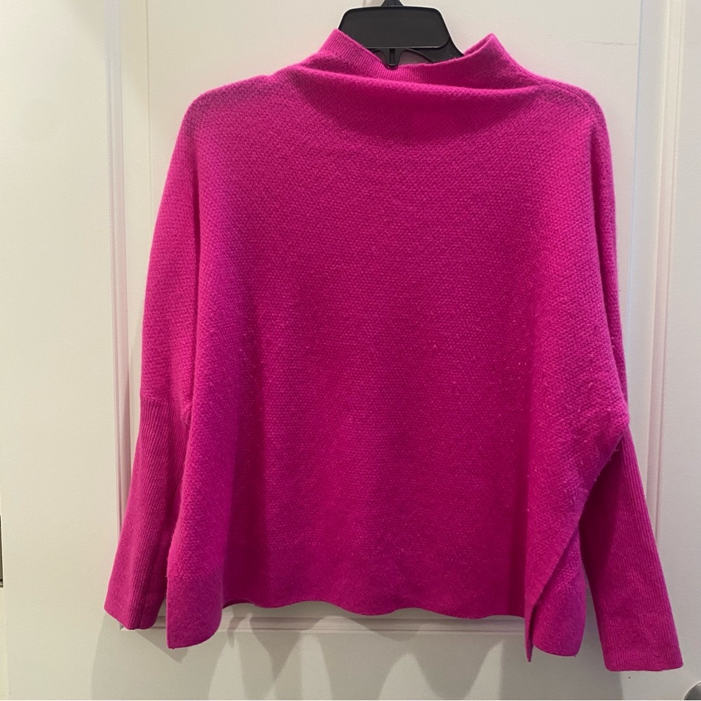 Anthropologie Pink CASHMERE Cowl Neck Sweater with Relaxed Fit